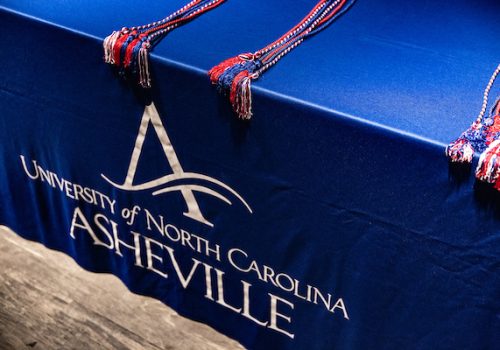 UNCA veteran's graduation table